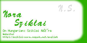 nora sziklai business card